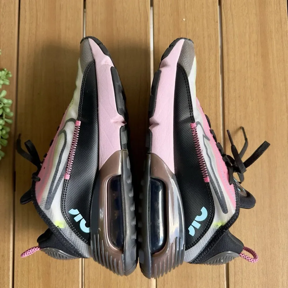 Nike Air Max 2090 Lotus Pink Volt Black Running Sneakers CW4286-100 Women Sz 9